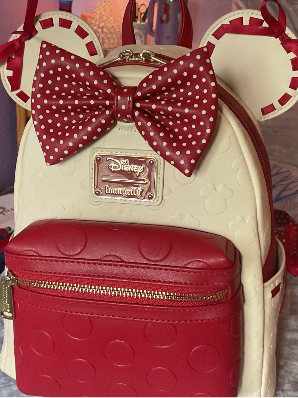 Loungefly X Disney Minnie Mouse Rock the Dots Coquette Backpack - Picture 5 of 5